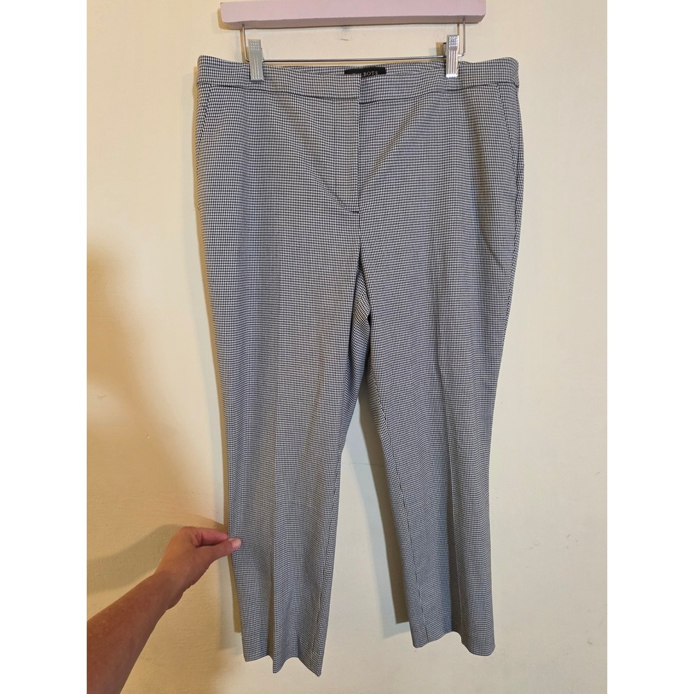Talbots Petite Black White Houndstooth Ankle Pants NWT 14P Stretch Trousers